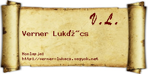 Verner Lukács névjegykártya